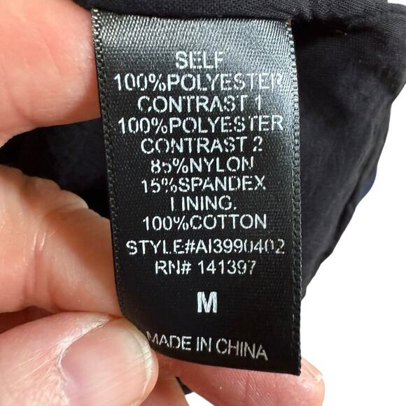 ASTR Dress Women M Colorblock Lace Blue Whimsigoth Romanticgoth Office Siren - Picture 4 of 7